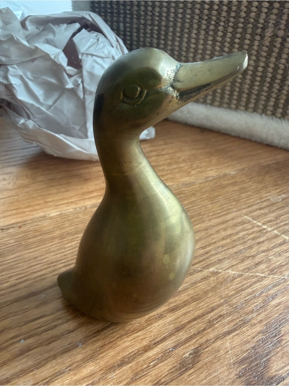 Charming vintage brass duck figurine